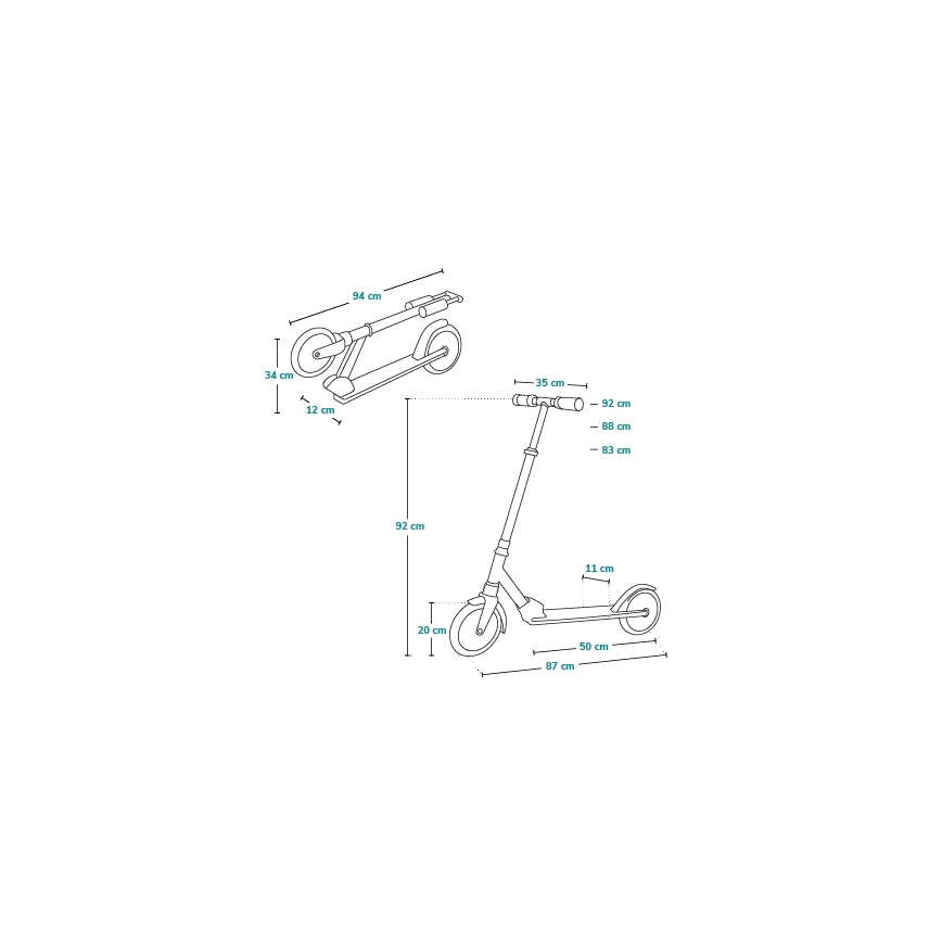 Lionelo - Trottinette enfant LUCA noire