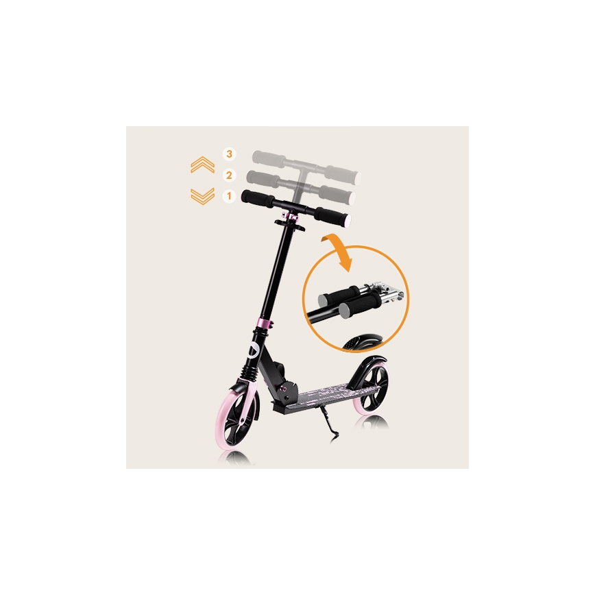 Lionelo - Trottinette LUCA pour enfant noire/rose