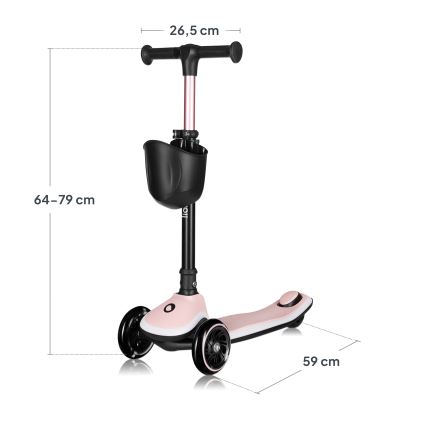 Lionelo - Trottinette pour enfant MEY 3x AAA Rose