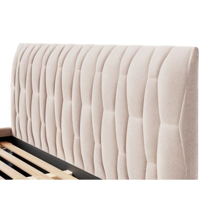 Lit à capitonnage sans matelas FLORA 180x200 cm beige