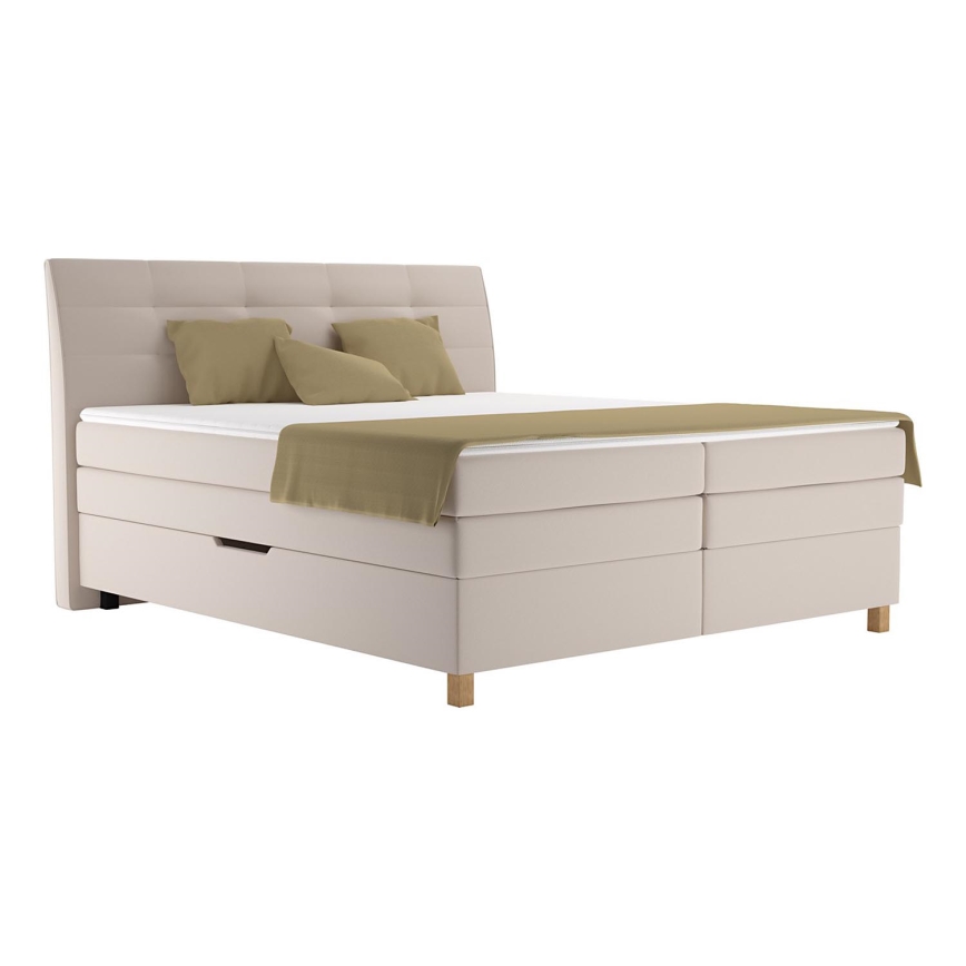 Lit à sommier tapissier avec matelas BEA 160x200 cm beige