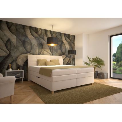 Lit à sommier tapissier avec matelas BEA 160x200 cm beige