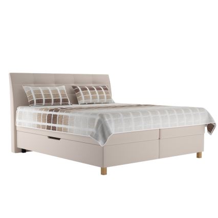 Lit boxspring BEA 180x200 cm, beige, avec matelas inclus