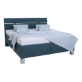 Lit coffre rembourré ALIS 160x200 cm bleu pétrole sans matelas