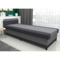 Lit coffre rembourré TALI 80x202 gris/anthracite