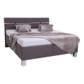 Lit coffre tapissé ALIS 180x200 cm, sans matelas, marron