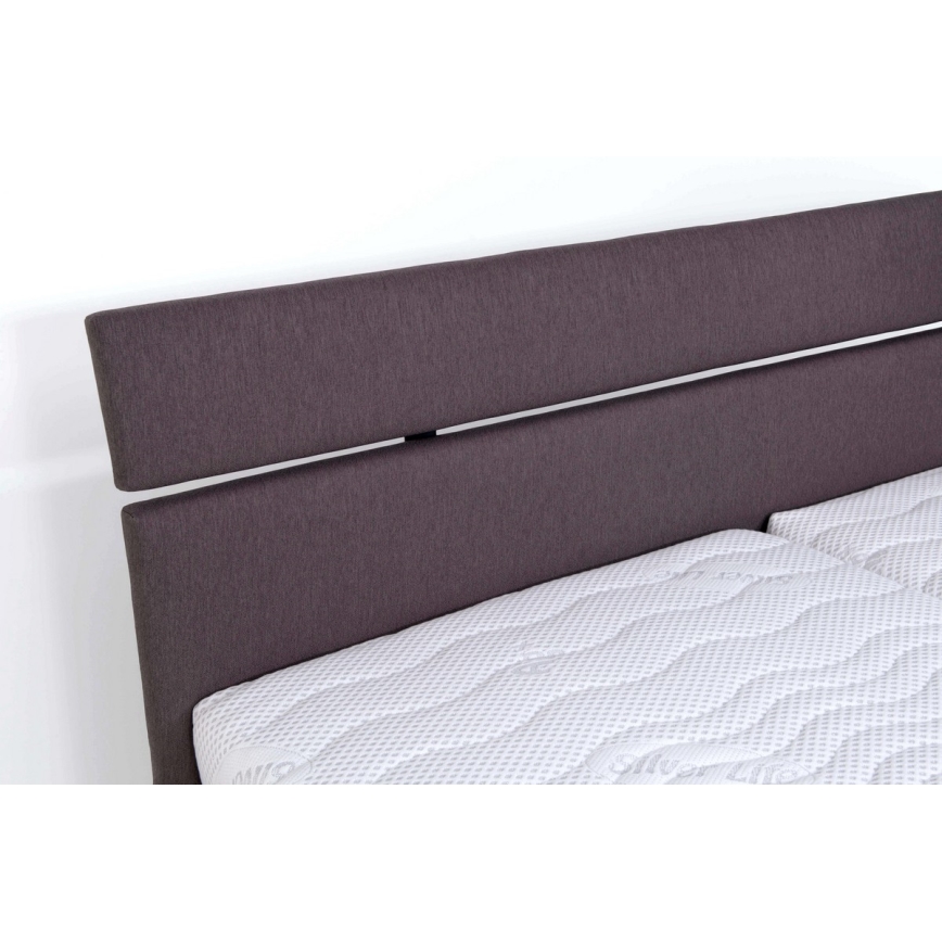 Lit coffre tapissé ALIS 180x200 cm, sans matelas, marron