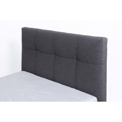 Lit coffre tapissé MARIA ONE 90x200 cm, sans matelas, gris