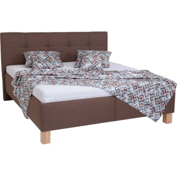Lit coffre tapissé sans matelas MARIA 180x200 cm marron