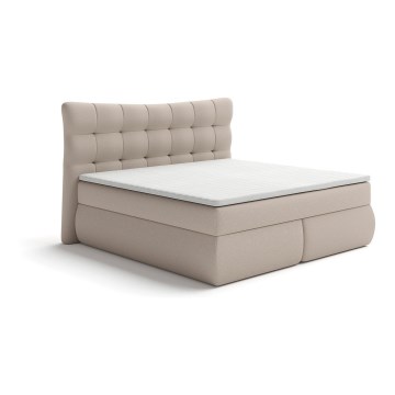 Lit de boxspring avec matelas et surmatelas SOFIA 180x200 cm beige
