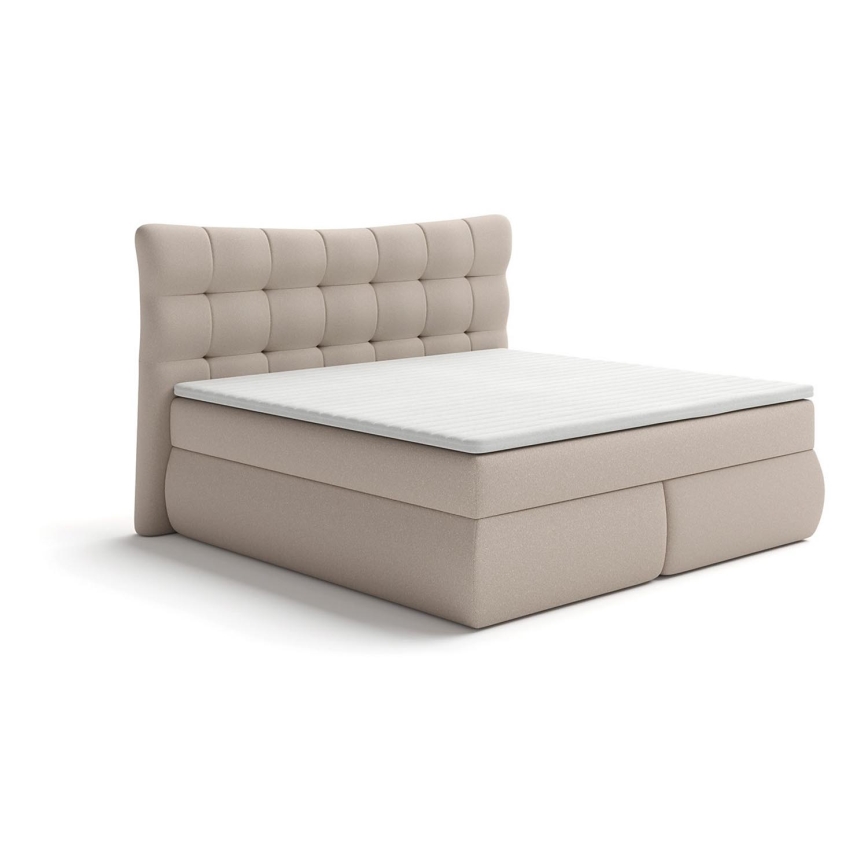 Lit de boxspring avec matelas et surmatelas SOFIA 180x200 cm beige