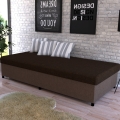 Lit de jour capitonné avec un espace de stockage CORY 80x200 marron