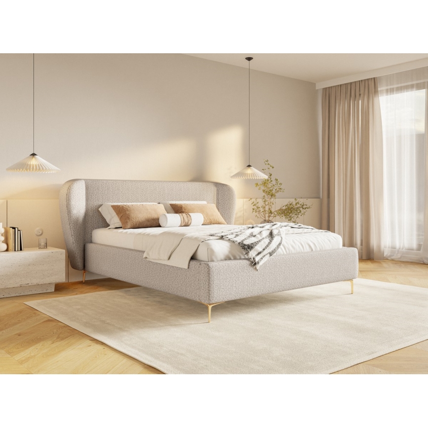 Lit de tapisserie sans matelas DALIA 160x200 cm gris