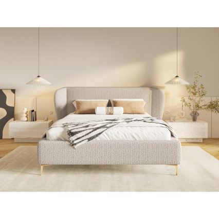Lit de tapisserie sans matelas DALIA 160x200 cm gris