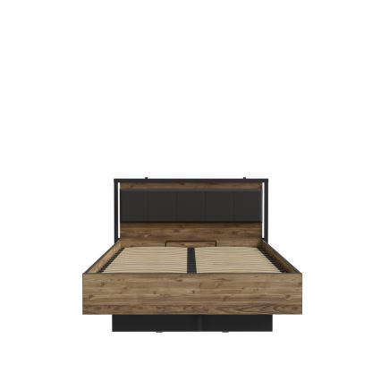 Lit double avec rangement OREN 140x200 cm marron/noir