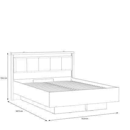 Lit double avec rangement OREN 140x200 cm marron/noir