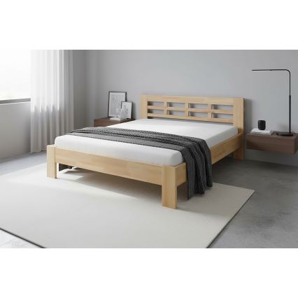 Lit double en bois massif ANGELA 180x200 cm hêtre