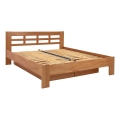 Lit double en bois massif avec espace de rangement ANGELA 180x200 cm prune