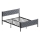 Lit double en métal KAROM 140x200 cm, gris, capacité de charge 200 kg