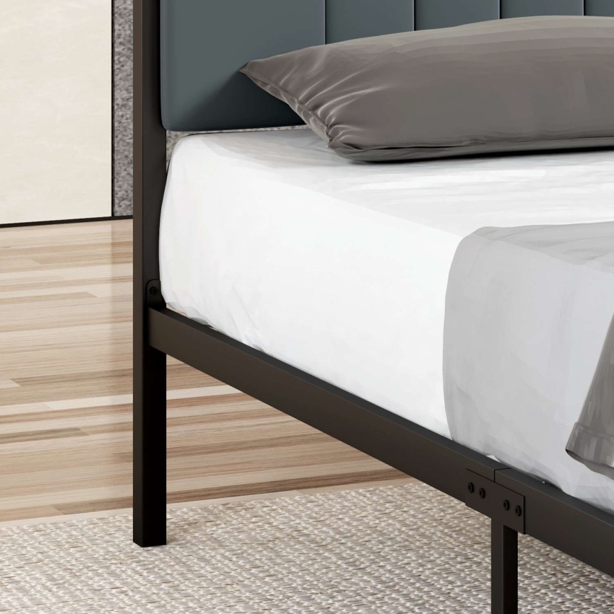 Lit double en métal LUNOR 120 x 200 cm, anthracite, charge maximale 120 kg