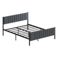 Lit double en métal LUNOR 160 x 200 cm, coloris anthracite, charge maximale 200 kg