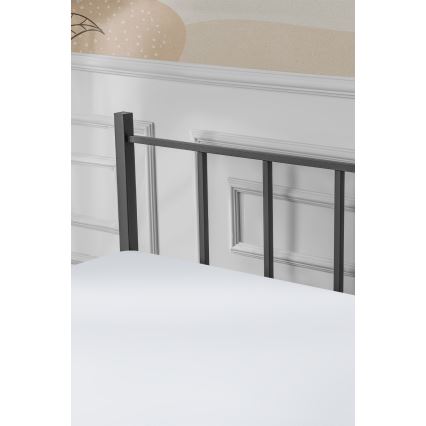 Lit double en métal ORMEL 160 x 200 cm, noir, charge maximale 200 kg