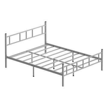 Lit double en métal PIRON 120 x 200 cm blanc, charge maximale 120 kg