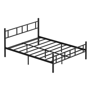 Lit double métallique PIRON 120x200 cm, noir — charge maximale 120 kg