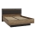 Lit double OREN 160x200 cm avec rangement, marron/noir