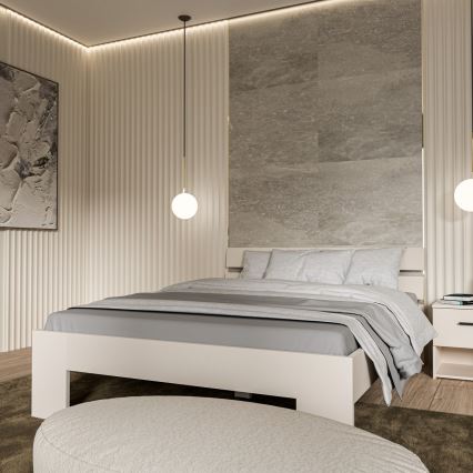 Lit double PIROA 160 x 200 cm, beige