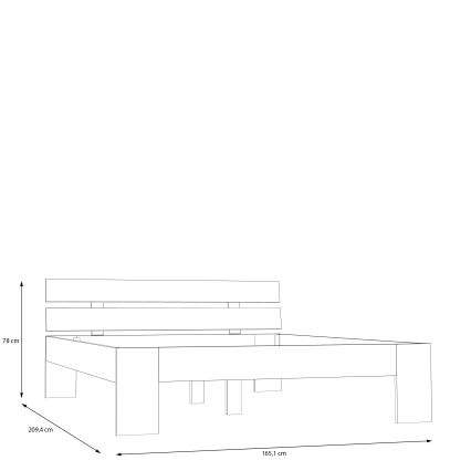 Lit double PIROA 160 x 200 cm, beige