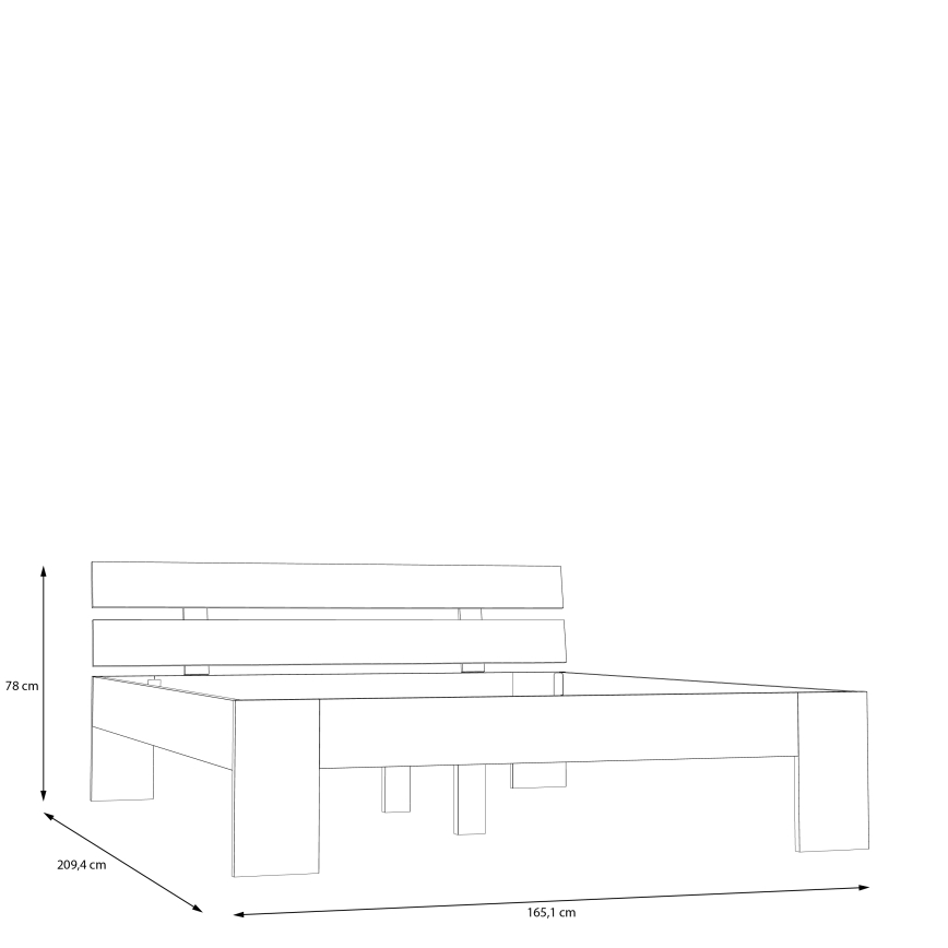 Lit double PIROA 160 x 200 cm, beige