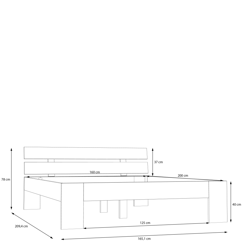 Lit double PIROA 160 x 200 cm, beige