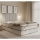 Lit double rembourré avec matelas et espace de rangement GRACE 180x200 cm beige