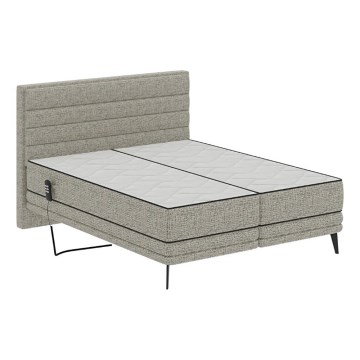 Lit électrique rembourré avec réglage de position et matelas MILA 160x200 cm gris
