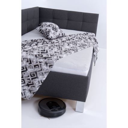 Lit et rembourré avec espace de rangement sans matelas MARIA PETITE 120x200 cm gris