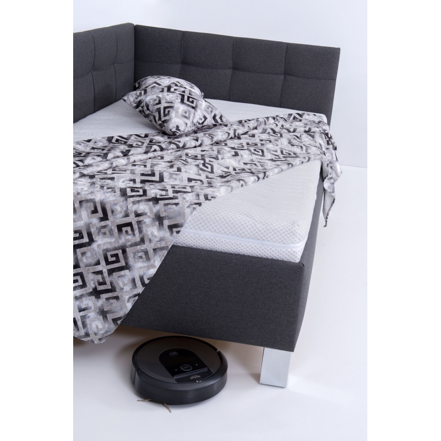 Lit et rembourré avec espace de rangement sans matelas MARIA PETITE 120x200 cm gris