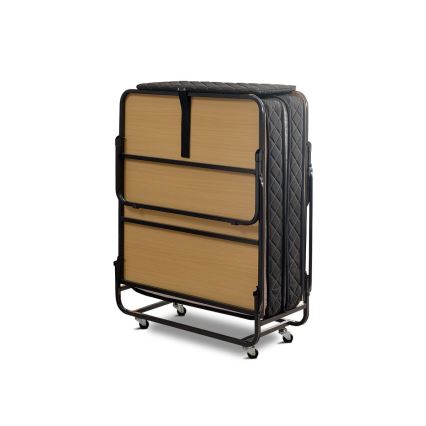 Lit pliant en métal avec matelas HERON 90 x 204 cm, blanc