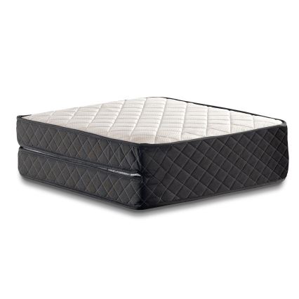Lit pliant en métal avec matelas HERON 90 x 204 cm, blanc