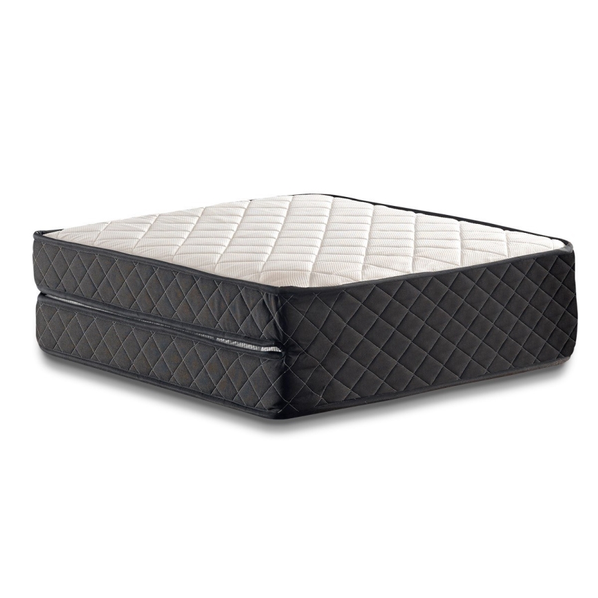 Lit pliant en métal avec matelas HERON 90 x 204 cm, blanc