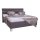 Lit rembourré ALIS 160 x 200 cm avec matelas et coffre de rangement, marron