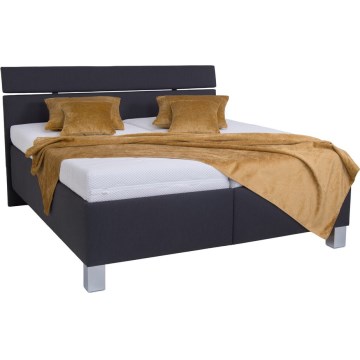 Lit rembourré ALIS 180x200 cm avec matelas et coffre de rangement, anthracite