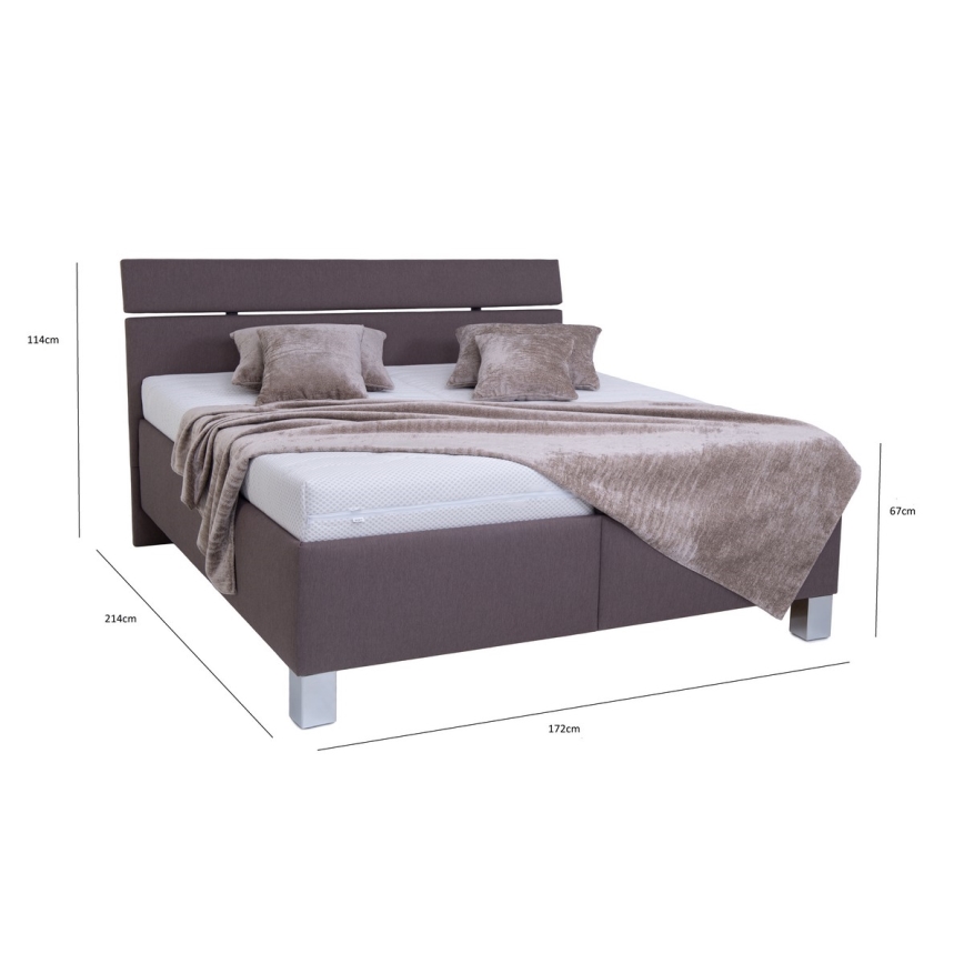 Lit rembourré avec coffre de rangement ALIS 160x200 cm, sans matelas, marron