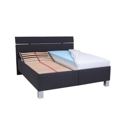 Lit rembourré avec espace de rangement sans matelas ALIS 180x200 cm anthracite