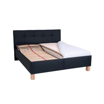 Lit rembourré avec espace de rangement sans matelas MARIA 160x200 cm anthracite