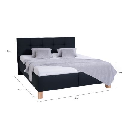 Lit rembourré avec espace de rangement sans matelas MARIA 160x200 cm anthracite