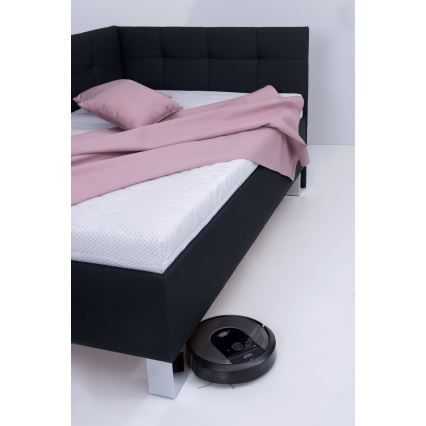 Lit rembourré avec matelas et coffre de rangement MARIA PETITE 120x200 cm, anthracite
