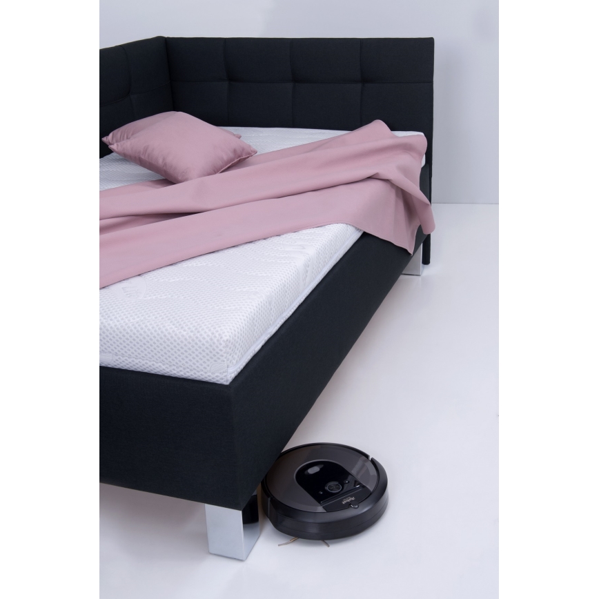 Lit rembourré avec matelas et coffre de rangement MARIA PETITE 120x200 cm, anthracite