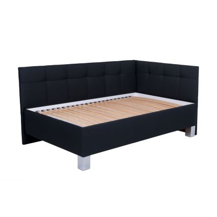Lit rembourré avec matelas et coffre de rangement MARIA PETITE 120x200 cm, anthracite