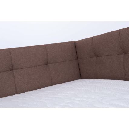 Lit rembourré avec matelas et coffre de rangement MARIA PETITE 120x200 cm marron